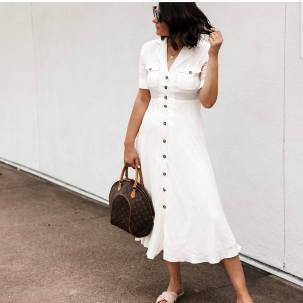 J.Crew Collared Camp-pocket Shirtdress NWOT 2 Ivory Normcore Minimalist